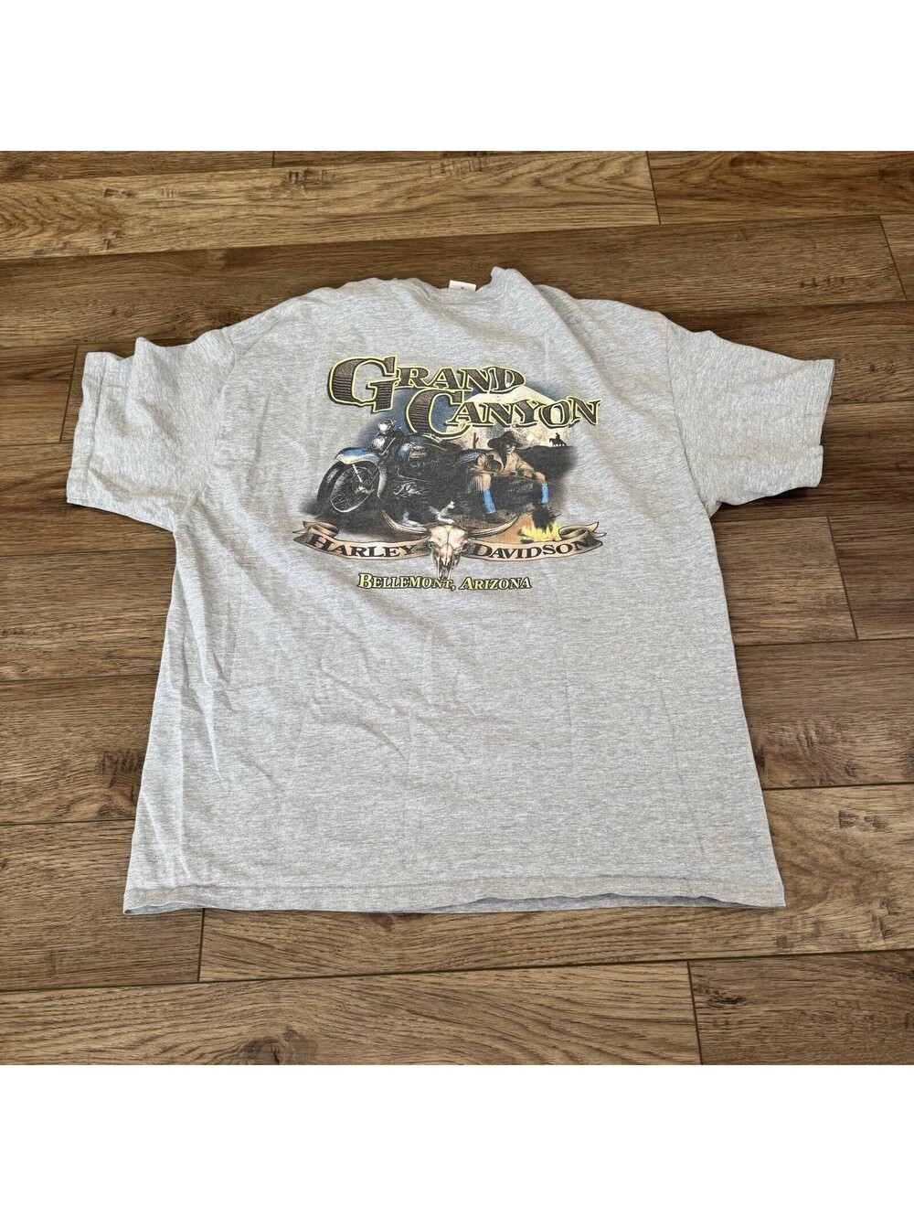 Harley Davidson 2007 Grand Canyon Y2K Shirt XL Gray Skull - Picture 5 of 10